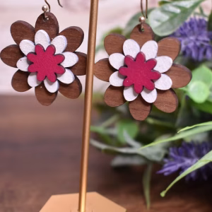 Pink Daisy Earrings