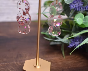 Pink Glitter Earrings